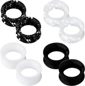 8PCS Silicone Ear Gauges Flexible Ear Tunnels Plugs Stretchers Expander Double Flared Flesh Ear Piercing Jewelry for Women Men