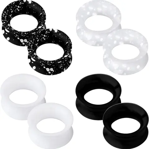 8PCS Silicone Ear Gauges Flexible Ear Tunnels Plugs Stretchers Expander Double Flared Flesh Ear Piercing Jewelry for Women Men