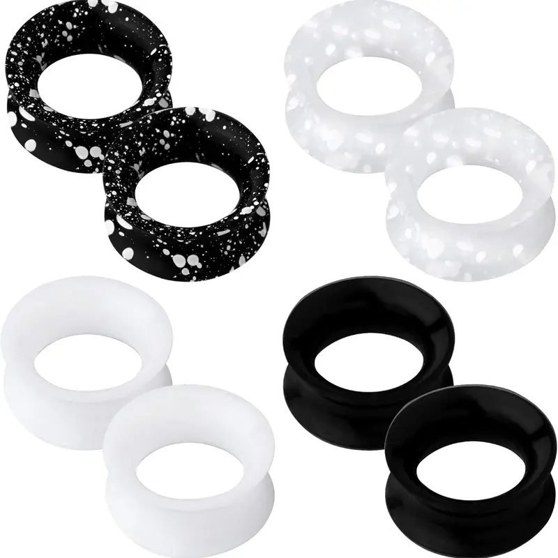 8PCS Silicone Ear Gauges Flexible Ear Tunnels Plugs Stretchers Expander Double Flared Flesh Ear Piercing Jewelry for Women Men