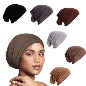 Pack of 6 Breathable & Sweat Absorbent Inner Hijab Cap for Women Islam Muslim Turban Under Scarf Undercap Soft Jersey Bonnet Tube Cap Fits Most Adults to Stay Cool and Comfortable summervibes