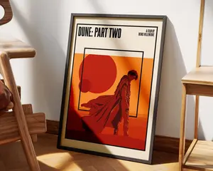Dune Part Two Movie Poster Print, Timothée Chalamet, Minimalist Film Wall Art (Frame Not Included)