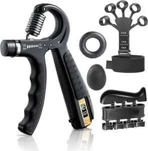 Grip Strength Trainer Kit with Finger Exerciser,Hand Grip Strengthener, Stress Relief Squeezer Ball, (5 Pack) mt everclimb rope machine