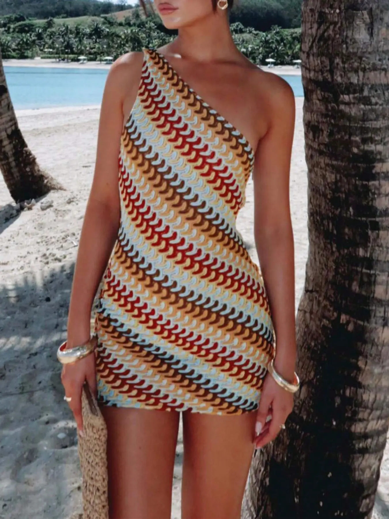 boohoo dress stripe knit o ring beach dress - TikTok Shop