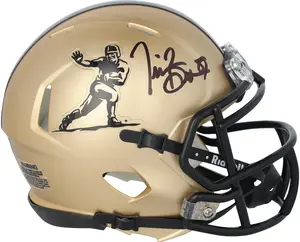 Tim Brown Notre Dame Fighting Irish Autographed Riddell Heisman Gold Speed Mini Helmet - Fanatics Authentic Certified