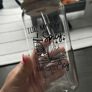 2024 Kitchen Gadgets 16oz Glass Cup with Lid & Straw & Cleaning Brush, 1 Count Portable Modern Letter Pattern Drinking Cup, Drinking Cup for Home Office School Dormitory Picnic