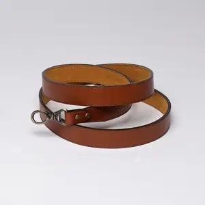 Cognac Leather Suede Purse Strap 1" Crossbody