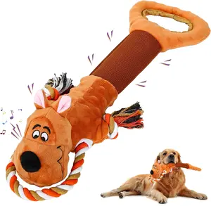 Dog Toys Dog Plush Toy for Large Dogs Squeaky Dog Toys with Crinkle Paper & Tug of War Dog Toys