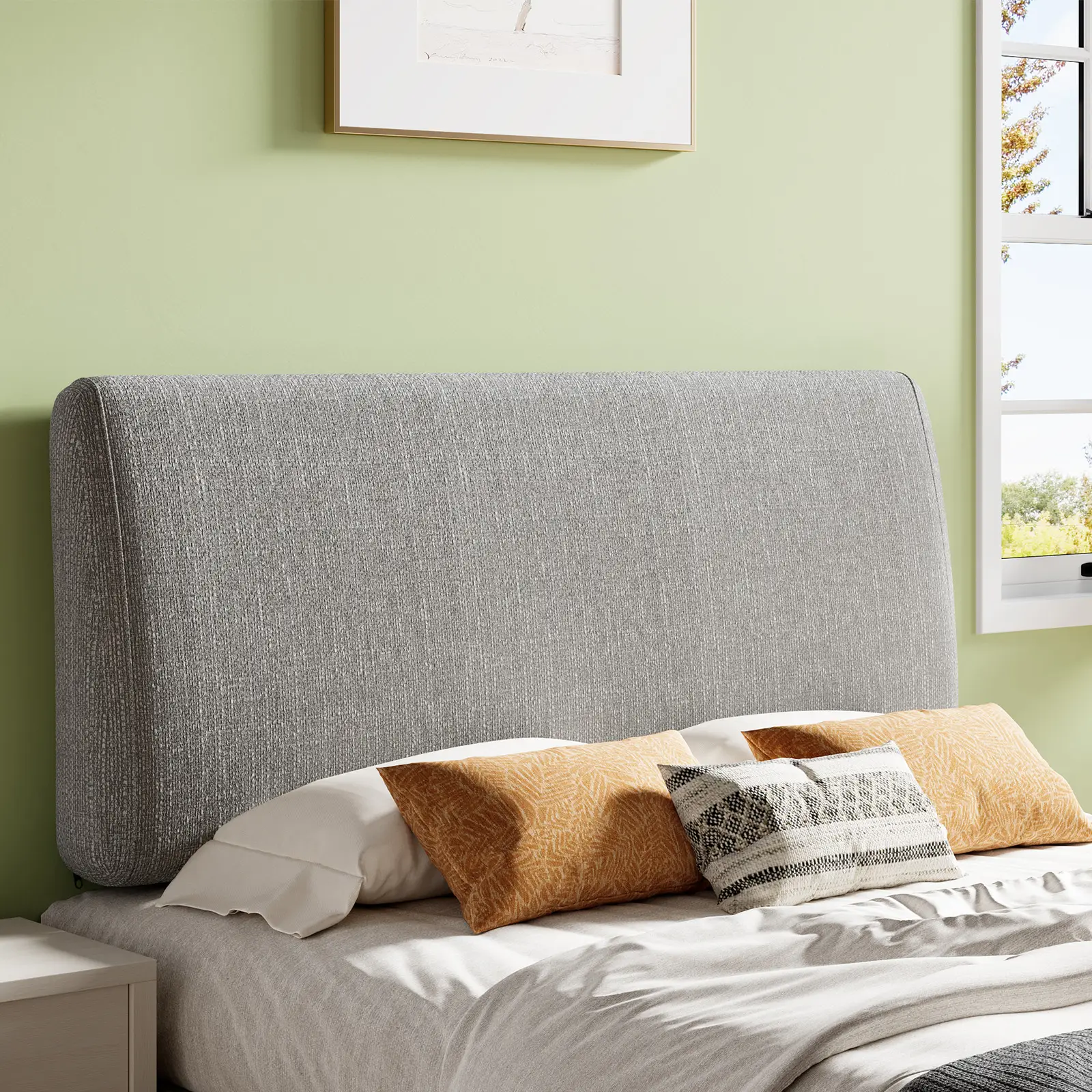 Pinmoco Upholstered Foam Headboard, Height Adjustable and Ergonomic Head Board 【Headboard Only】