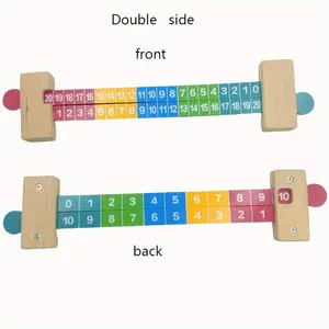 1 Pc Children Wooden Math Arithmetic Toys Teaching Addition Ruler Educational Number Toys for Kids Gift Teaching Aids