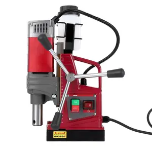 Garvee High Power 1550W Magnetic Drill Press – 1.57" Capacity, 210mm Max Stroke, 10-Speed Adjustable, 13000N Magnetic Force, Double Dovetail Guide, 820RPM, Industrial Electric Mag Drill for Metal – Includes 6 Core Drill Bits, Drill Chucks, Carrying Case