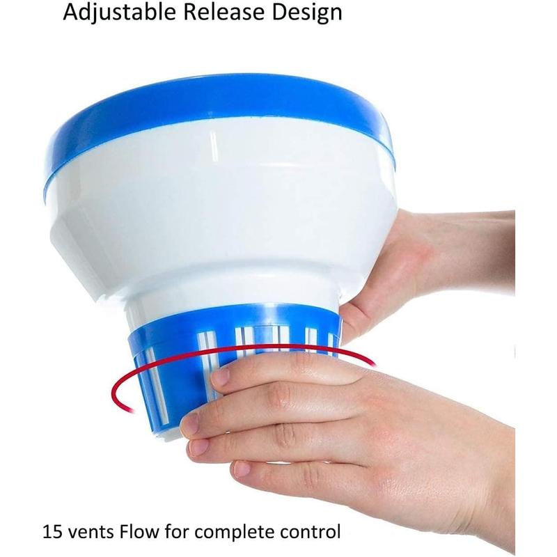 Pool Chlorine Floater, 7.5" Large Floating Chlorine Dispenser, Optimal Pool with Adjustable Release for Indoor & Outdoor Swimming Pool Hot Tub