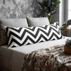 1 body pillowcase, soft brushed microfiber pillowcase, black and white pattern, envelope sealing‎