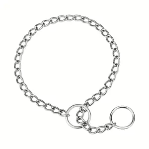 Heavy-Duty Metal Dog Choke Chain - Adjustable Slip Collar with Clasp for Large Breed Training and Control, Durable Metal