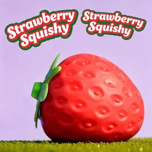 Soft Strawberry Squishy Toy - Cute Fruit Fidget Toy for Kids, Stress Relief Sensory Accessory, Super Squishy & Stretchable Hobby Gift