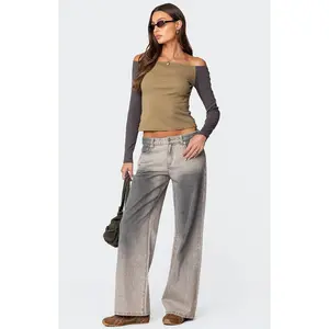 Edikted Women's Joe Loose Fit Low Rise Washed Jeans