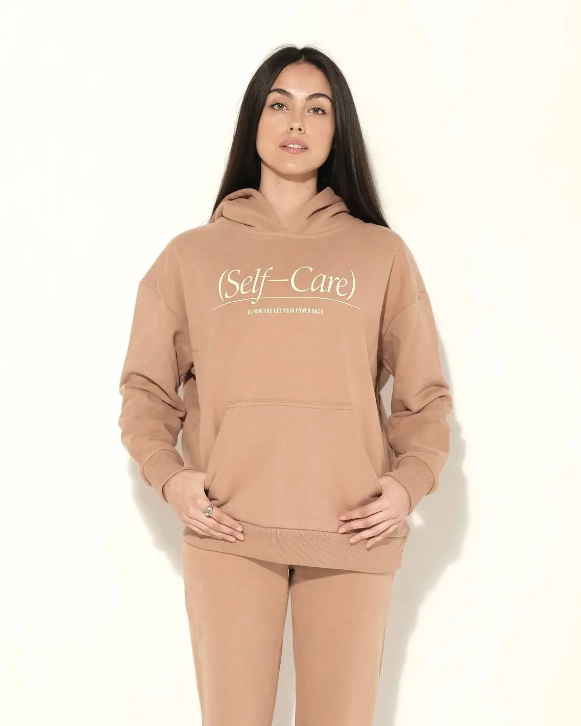 SELF-CARE HOODIE - CAMEL