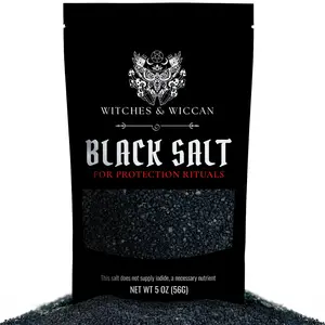 Black Salt for Protection Rituals & Wiccan Spells, Handcrafted Negative Energy Protection Crystals for Witchcraft, 5 Oz Bag, Witches & Wiccan Witchcraft Supplies