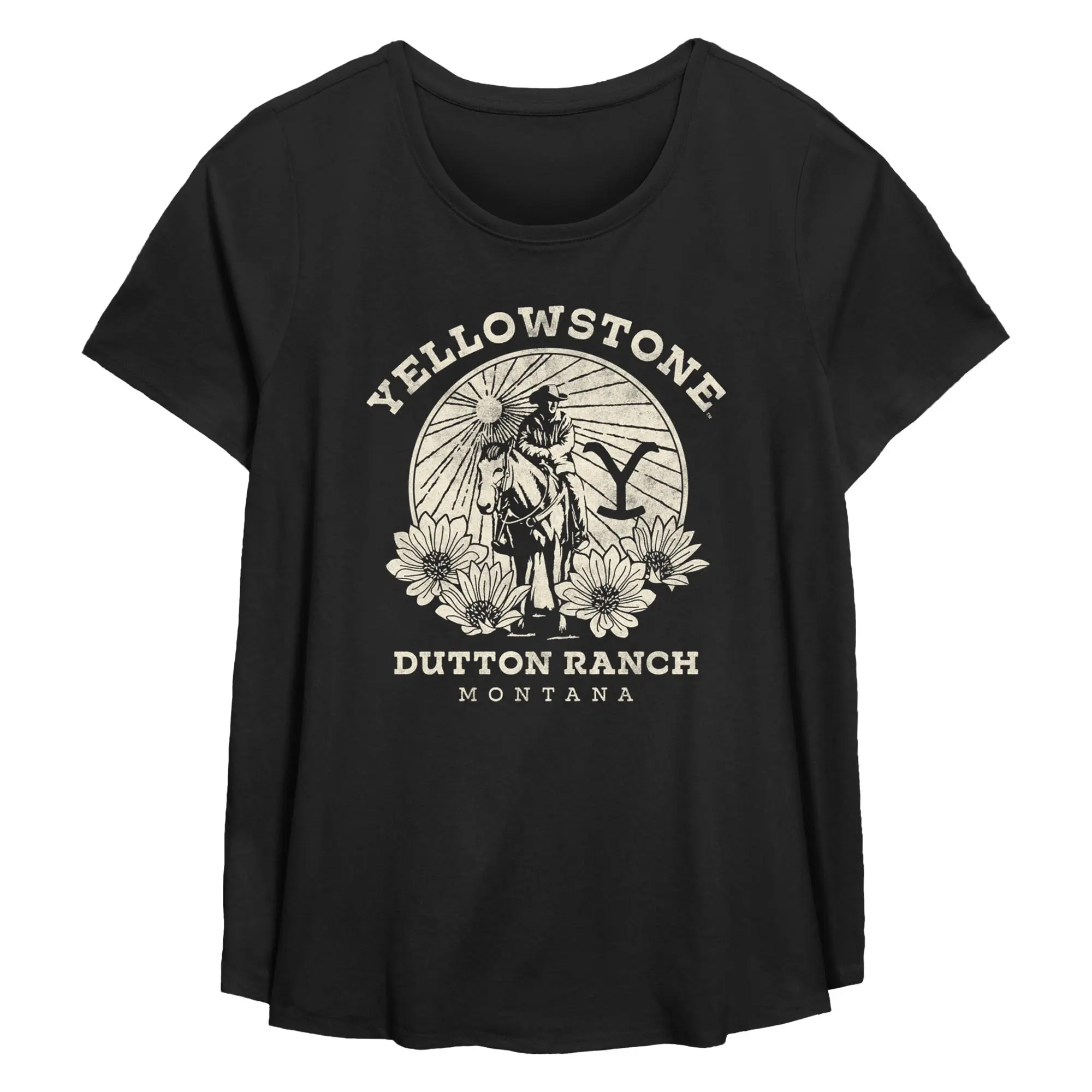 Women's Yellowstone John Dutton Ranch Montana T-Shirt, Shortsleeve, Tops