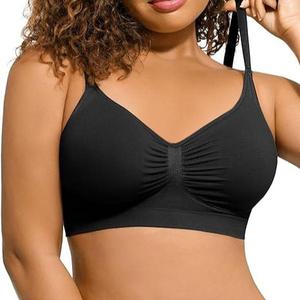 FeelinGirl Women's Wireless Bra Comfort Bralettes No Underwire Unlined Cami Bra Seamless Tshirt Bras Sports Bra 2 Stretchable