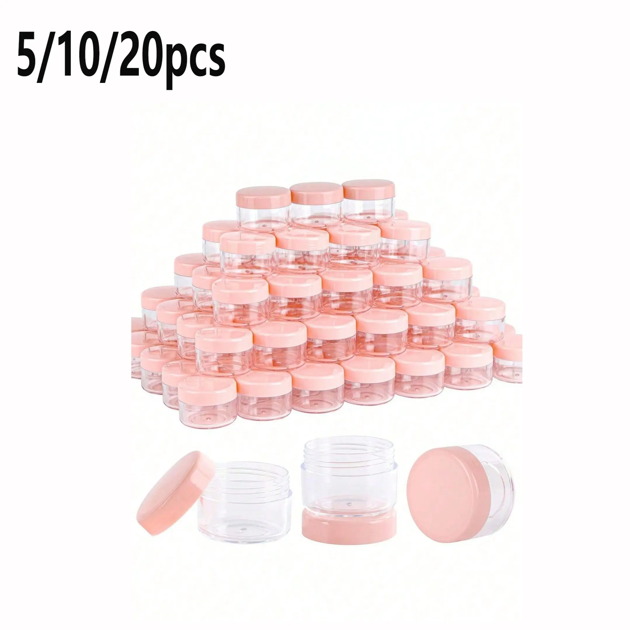 Mini Transparent Cream Jar with Lid, Plastic Cosmetic Sample Container, Reusable Travel Essential, Multi-Color Makeup Samples, Stackable Containers, Plastic Canisters, Clear Jar