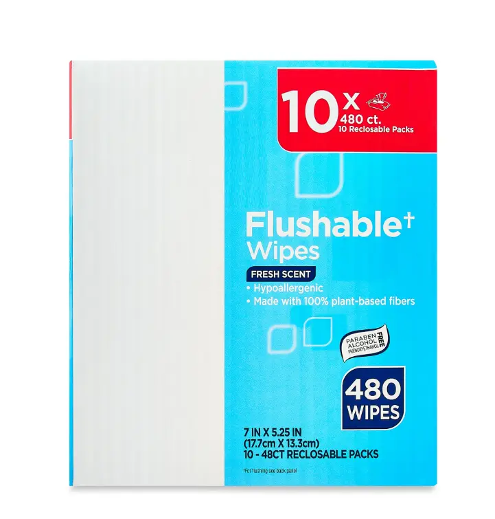 Hypoallergenic Wet Wipes, 480 Count, 10 Packs, Fresh Scent, Gentle Soft Personal Hygiene Cleaning Wipes