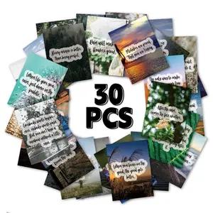 30-Piece Daily Affirmation Cards – Scenic Motivational Quote Set