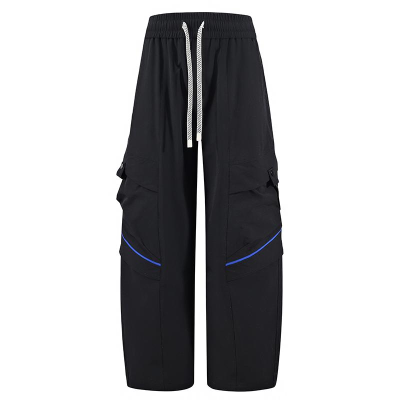 Men’s summer American casual cargo pants, loose straight fit, comfortable and breathable