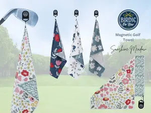 Magnetic Golf Towels for Golf Bags Women 16x24 in Golf Bag Towel w/ Carabiner Clip for Easy Cleaning, Pink Womens Golf Towel Magnet, Tennis Towel, Pickleball, Gym, Disc Golf Rag, Golf Club Towel golf accessory