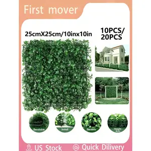 Premium Artificial Grass Wall Panel - Realistic Hedge Decoration - Durable Greening Board For Fence, Yard, And Home - 25x25cm/10x10in, Easy To Install, Suitable For Weddings, Garden Makeovers, Etc.