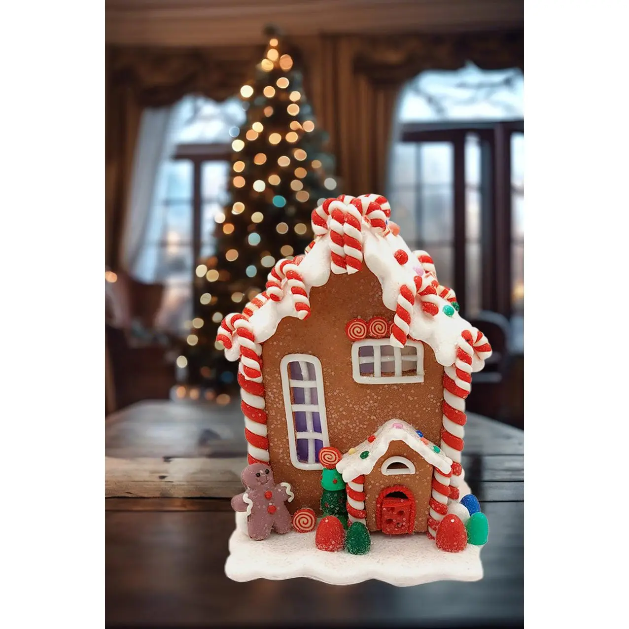 Christmas Gingerbread House. Wizardi Festive Decoration F07-N2-20-HA020B