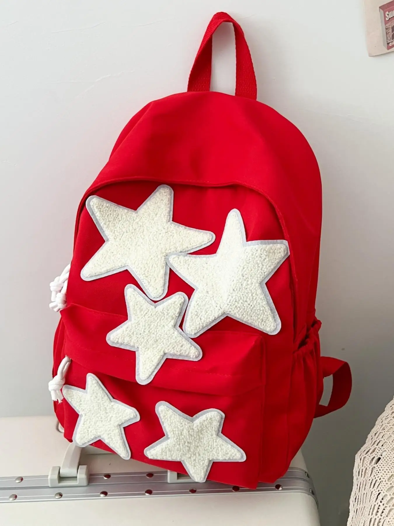 Y2k Preppy Style Star Design Backpack for Women, Cute Large Capacity School Bag, All-match Trendy Backpack for Daily & School Use
