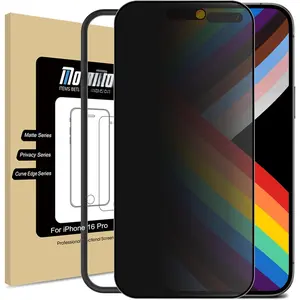 Matte  Screen Protector for  16 Pro [6.3 inch] with Easy Installation Tool, Anti Spy Anti Glare Full Coverage Tempered Glass Film, Anti-Fingerprint, Case Friendly, Smooth as Silk