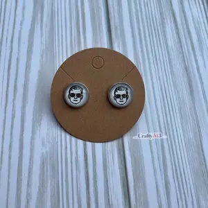 Joe Burrow stud cabochon earrings