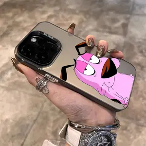 Cartoon Courageous Cowardly Dog Phone Case for Smartphone iPhone 16 15 14 13 12 11 Pro Max X XR XS Max 8 Se 5g, Anti-Drop Matte Back Cover