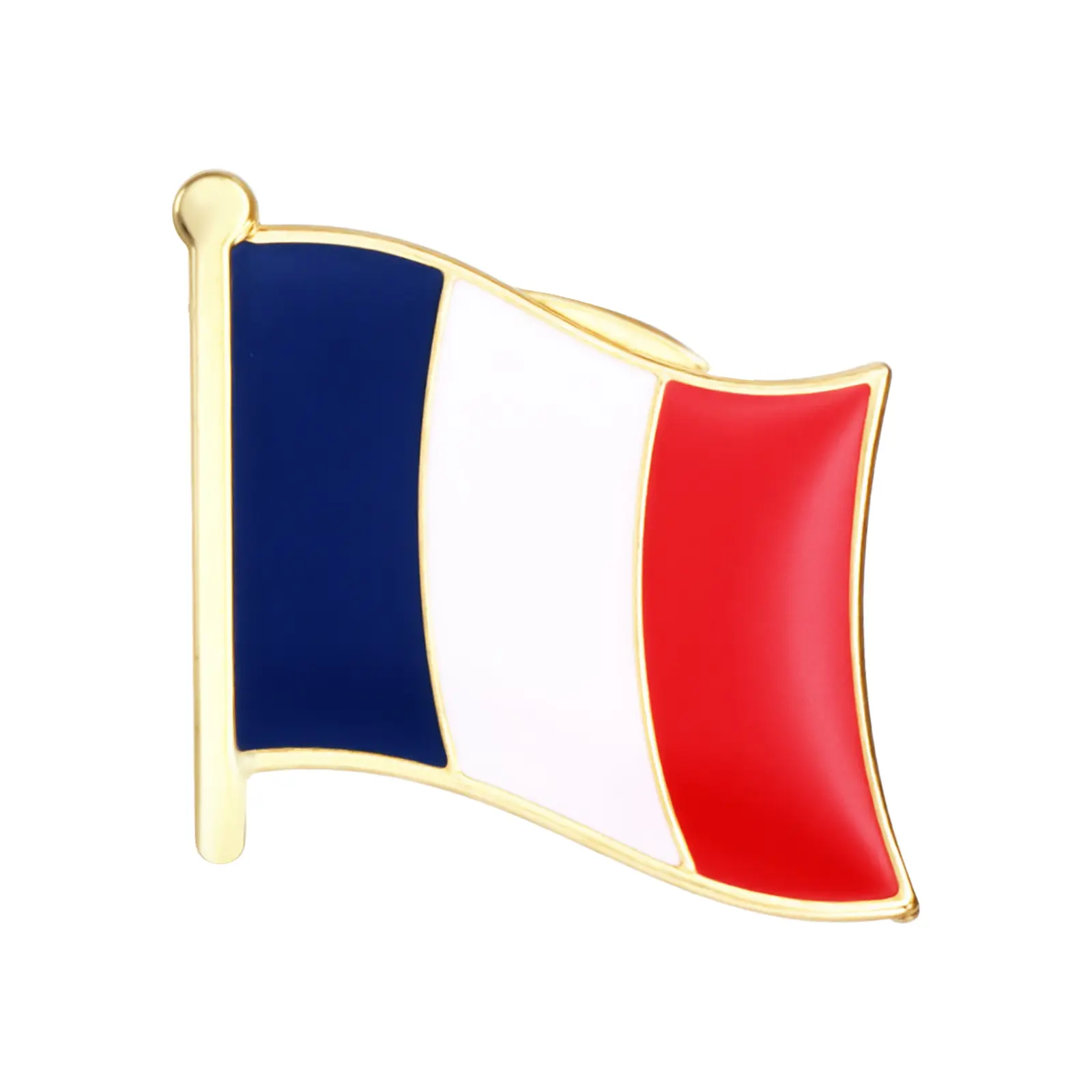 OIDEA Men's Polished Brass French Flag Lapel Pin, Patriotic Tarnish-Free Brooch for Suits, Tuxedos, and Formal Wear, 0.59" x 0.62", European-Style, Flag Motif, 0.59In X 0.62In, Business Or Formal Looks, Fashion, Smooth Coating, Graphic, Dad, French Flag D