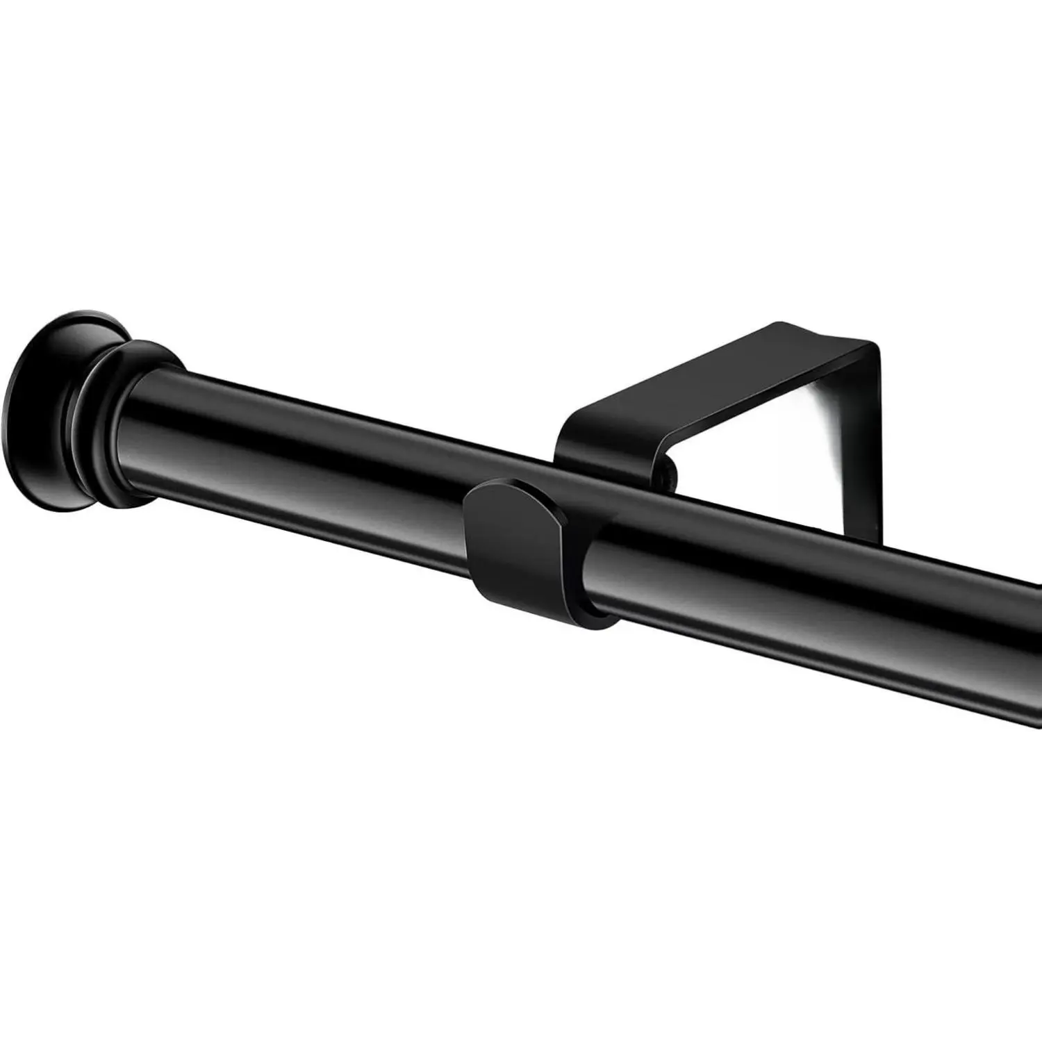 Small Curtain Rods for Windows 30" to 45" 5/8 Inch Standard Decorative Black Curtain Rod with Brackets Easy to Install for Bedroom Living room Kitchen (30",45")