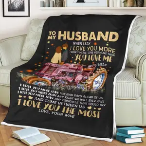 Tractor blanket to my husband when i say i love you come between us i love you the most love your wife, valentine's day gift, birthday gift BlanketGift Gift For Kids, Christmas Gift, Halloween Gift