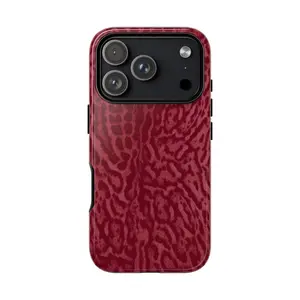 Burgundy Leopard Print Tough Phone Case, Stylish Protective Cover Hard Case Tough 2-piece Phone Case For X/XS Max ProMax  Pro Plus 17 Air 16 15 14 13 12 11 & Samsung Galaxy s26 S25 S24 Ultra Fe
