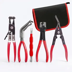 Automotive Electrical Disconnect Pliers Kit, Connector Separator, Hose Clamp Pliers, Trim Clip Removal Tool, Wire Terminal Release Set with Storage Bag