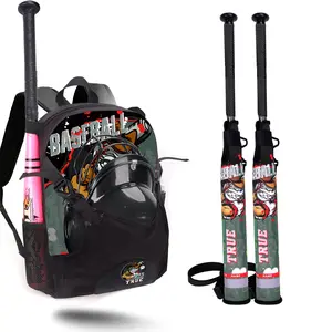 Baseball Backpack with 2pcs Matching Bat Sleeves, Large Youth Softball Equipment Bagwith Helmet Holder, Durable Cartoon Print Sports Gear Bag for Youth Teen Adult, T-Ball Baseball Accessories Sets