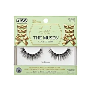 Lash Couture The Muses Collection False Eyelashes - Noblesse, Black, Wispy, Tapered, Refined Faux Silk, Contact Lens Friendly, Pliable Band, Comfortable, Reusable, Cruelty Free, Vegan | 1 Pair Makeup Cosmetic