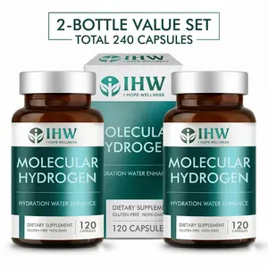 Molecular Hydrogen Capsules for Hydration Support & Vitality – Daily Wellness Supplement with Clean, Gluten-Free Formula – Supports Energy, Recovery & Cognitive Clarity – 240 Capsules (2-Bottle Value Set Available)