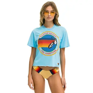 AVIATOR NATION HAMPTONS BOYFRIEND TEE - SKY