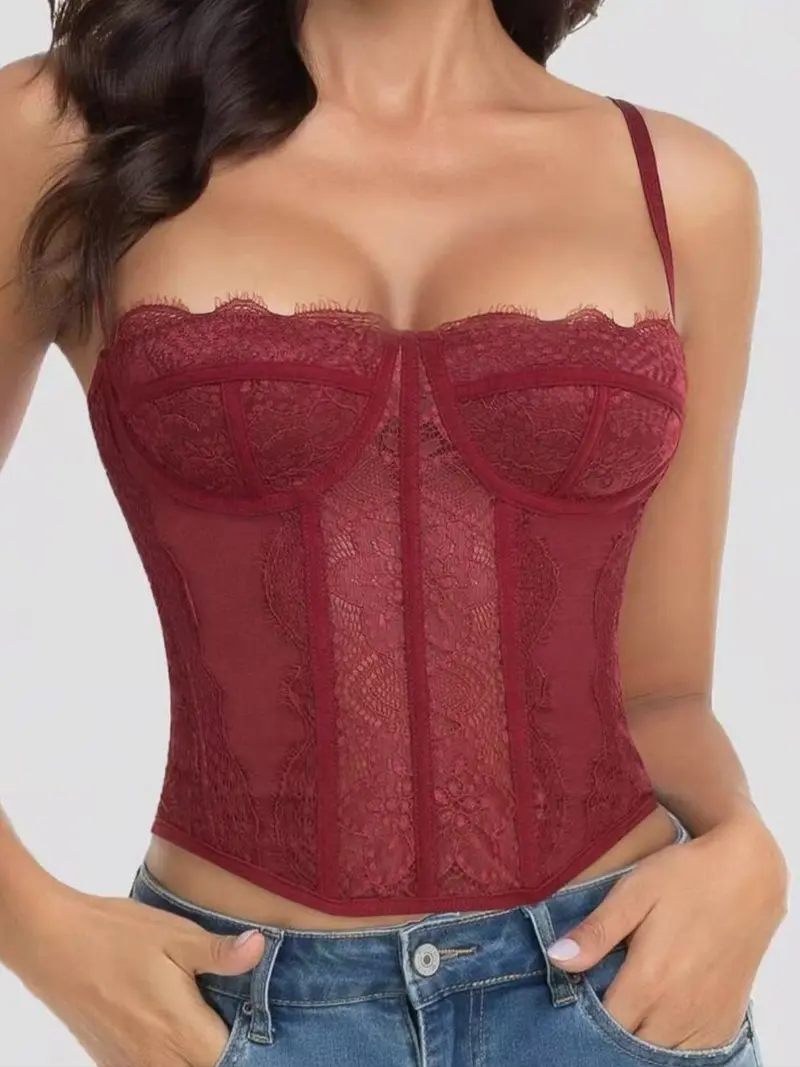 Sexy Lace Corset Top Shapewear for Women - Waist Trainer Bustier, Backless Bralette, Slim Fit Short Style