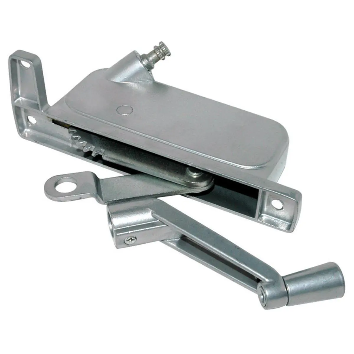 212 MAIN Silver Aluminum Left Orientation Awning Window Operator - Hardware, Metal Handle, Awning Handle Replacement Part