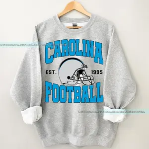 [Sale Up To 50%] Carolina Football Crewneck, Panther Sweatshirt, Vintage Carolina Football Crewneck Sweatshirt, Carolina Football Sweater, Gift For Fan, Trendy USA Cotton Fabric