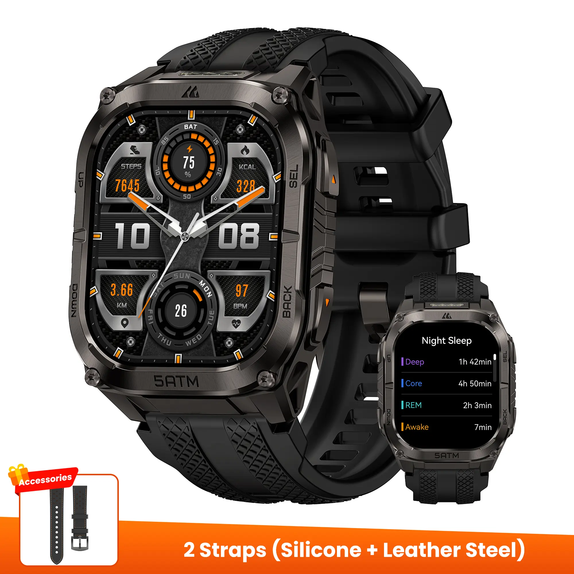 Black+ Leather Strap