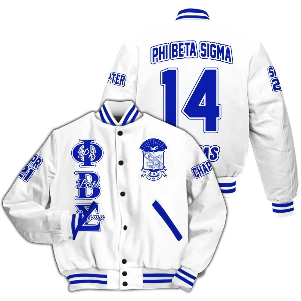 Ireishprint Chapter Varsity Jacket, White Royal Blue Jacket 1914 Fraternity Jacket