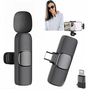 Wireless Microphone for iPhone iPad and Android Phone,  Wireless Lavalier Lapel Mic with Noise Reduction, Plug and Play Mini Microphone for Video Recording Interview Podcast YouTube TikTok Vlog