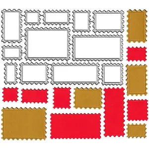 12 count Postage  Banner Label  Dies, Photo Lace Frame Tag  Cuts Metal Embossing Stencils Template Mould for Card Scrapbooking and DIY Craft Album Paper Card Decor